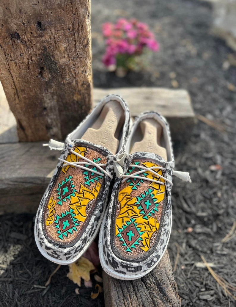 Authentic Tool Leather Hey Dude Shoes Custom Etsy