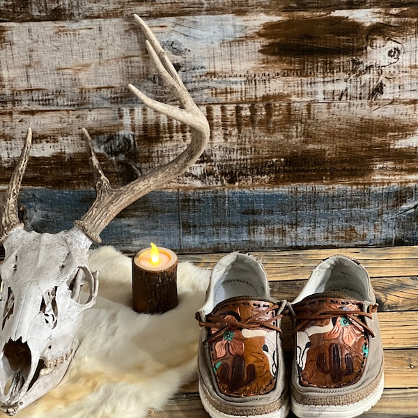 custom leather hey dudes womens