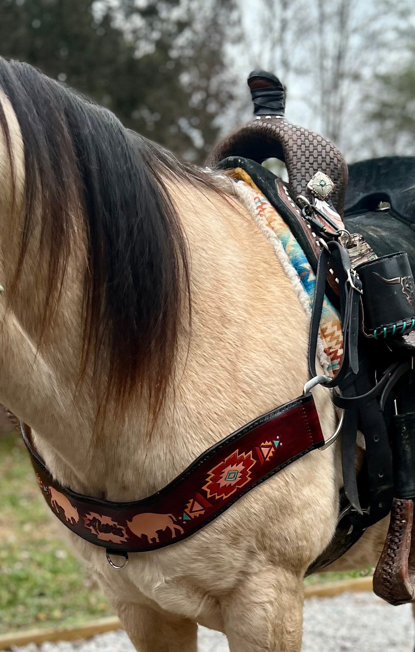 Tooled Leather Tripping Collars Breast Collars Custom Etsy