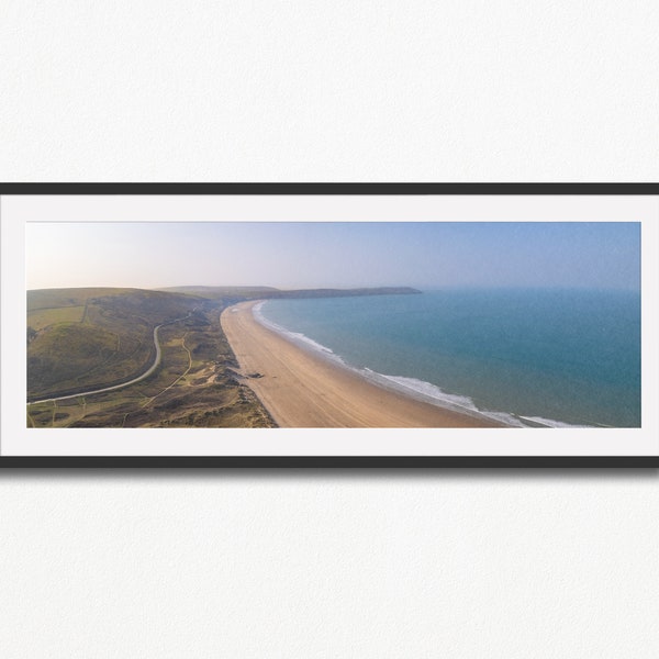 Woolacombe Beach & Baggy Point, Devon - Panoramic Photo, Available as a Print, Mounted Print, or Framed Print