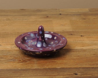 Small ring dish with purple crystalline glaze - profits to nonprofits!