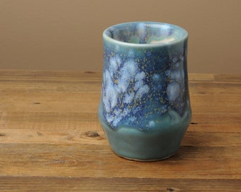 Small Blue Vase with Crystalline Glaze - Profits go to nonprofits!