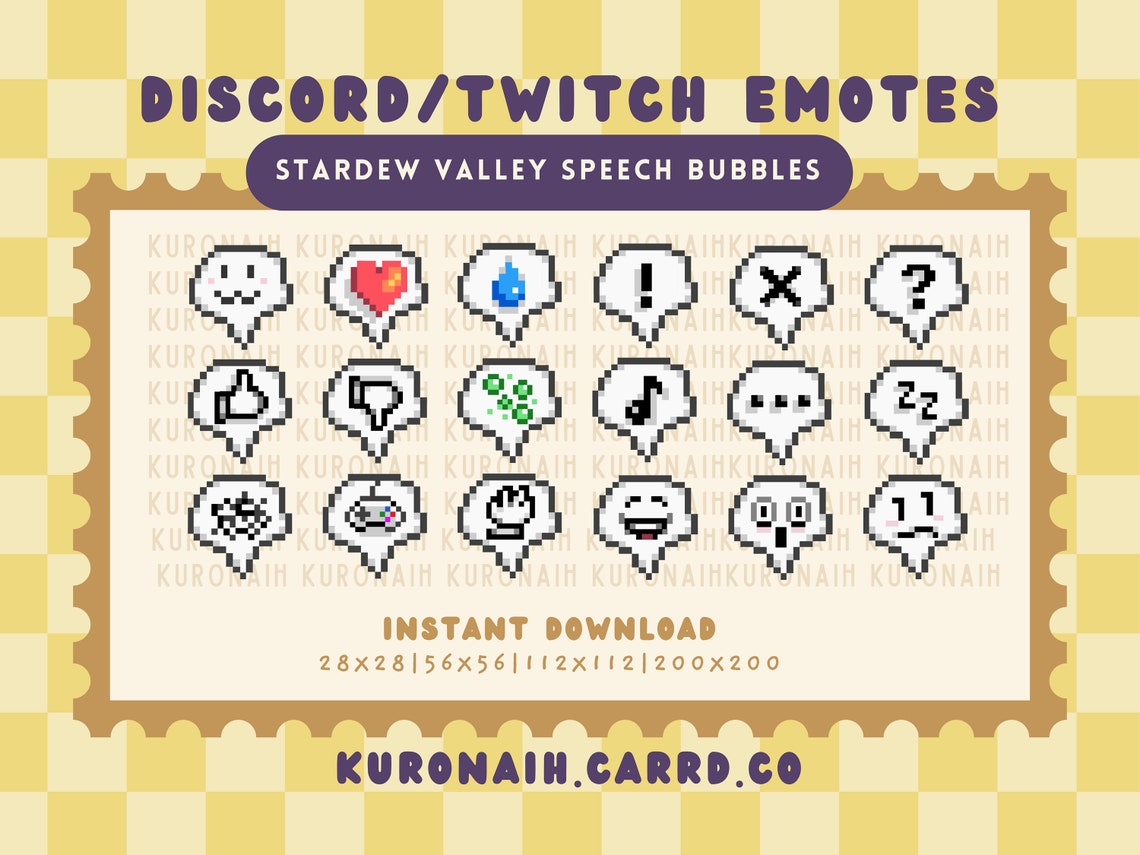 Stardew Valley Speech Bubble 18 Emotes Mega Pack Twitch - Etsy