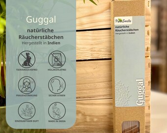 Bastoncini di incenso indiano – Fragranza Guggal – Naturale e senza carbone – Confezione da 20