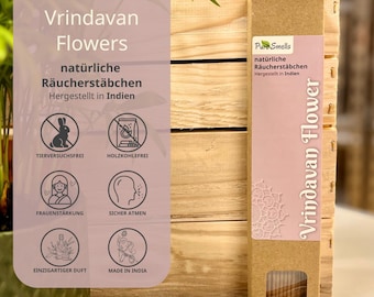 Bastoncini di incenso indiano – Fragranza ai fiori di Vrindavan – Naturale e senza carbone – Confezione da 20
