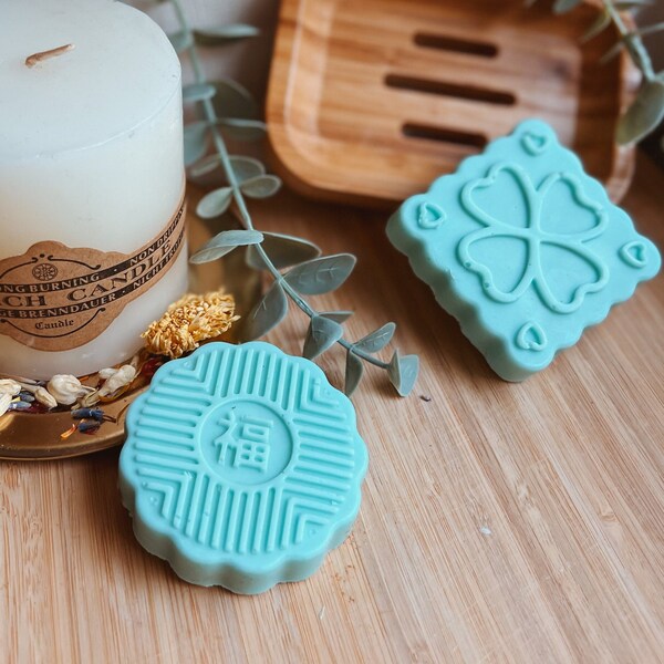 Eucalyptus soap homemade turquoise round/square