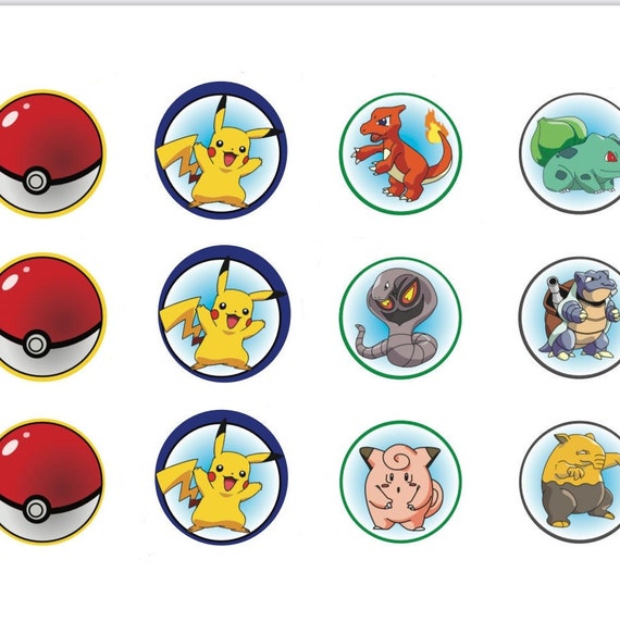 Pokémon Cupcake Toppers PDF File Instant Download Printable | Etsy