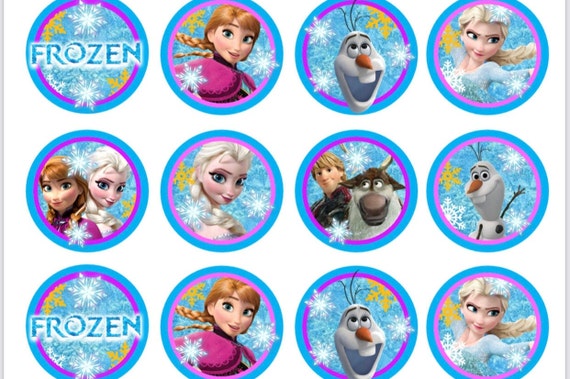 frozen cupcake toppers pdf file instant download printable 20 etsy