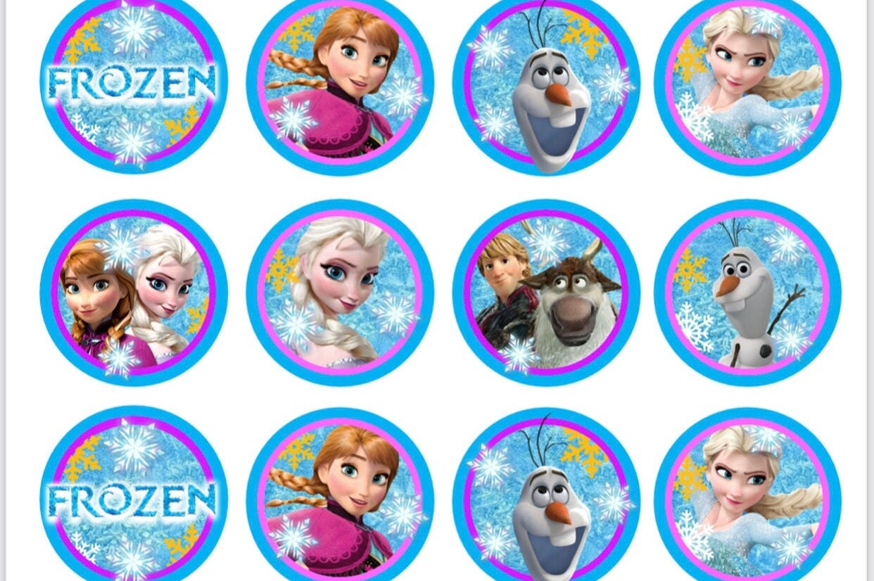 Frozen Cupcake Toppers PDF File Instant Download Printable 20 Etsy