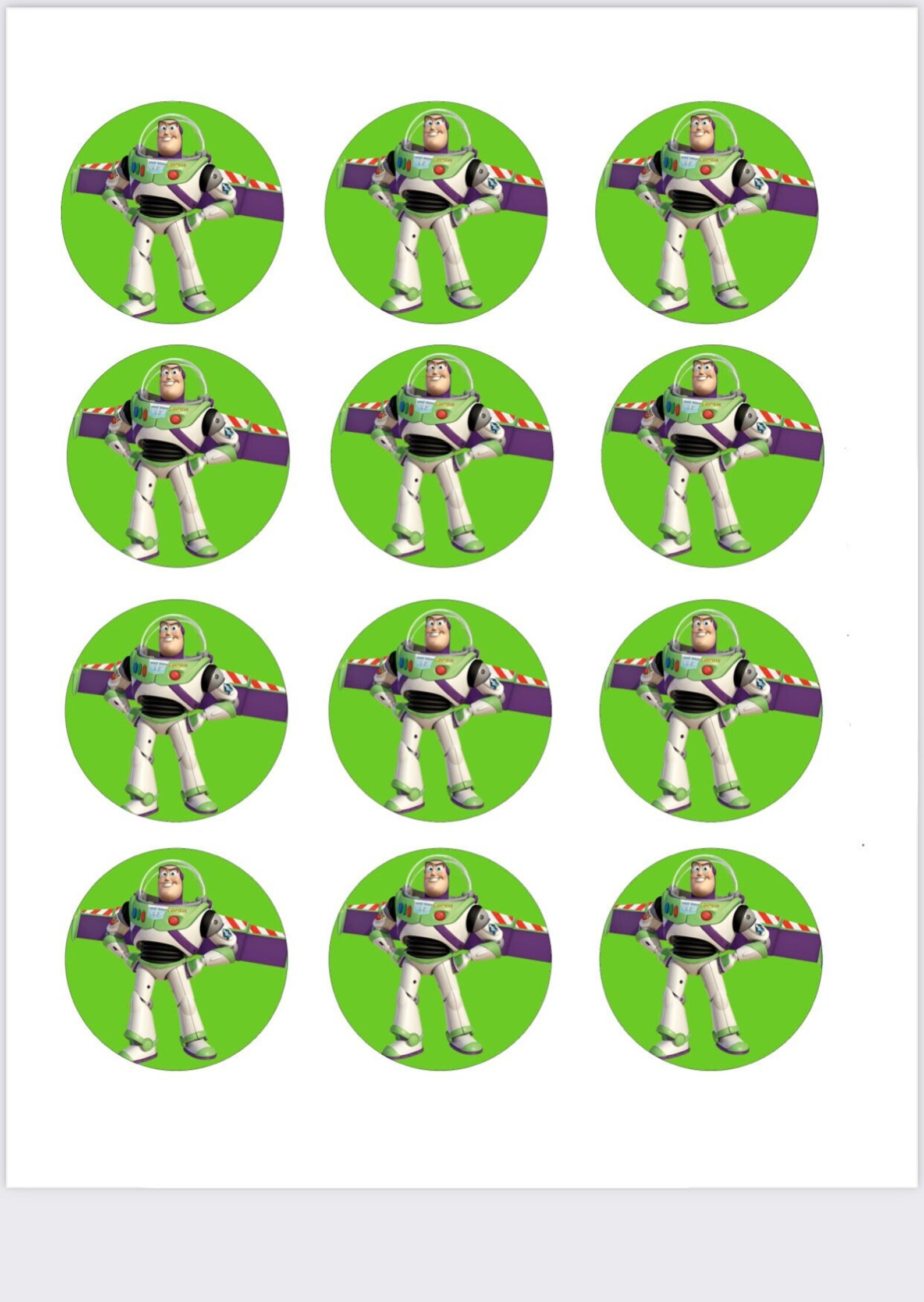 Buzz Lightyear Cupcake Toppers Instant Download Printable PDF - Etsy