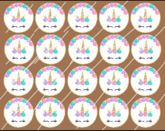 unicorn cupcake toppers printable etsy