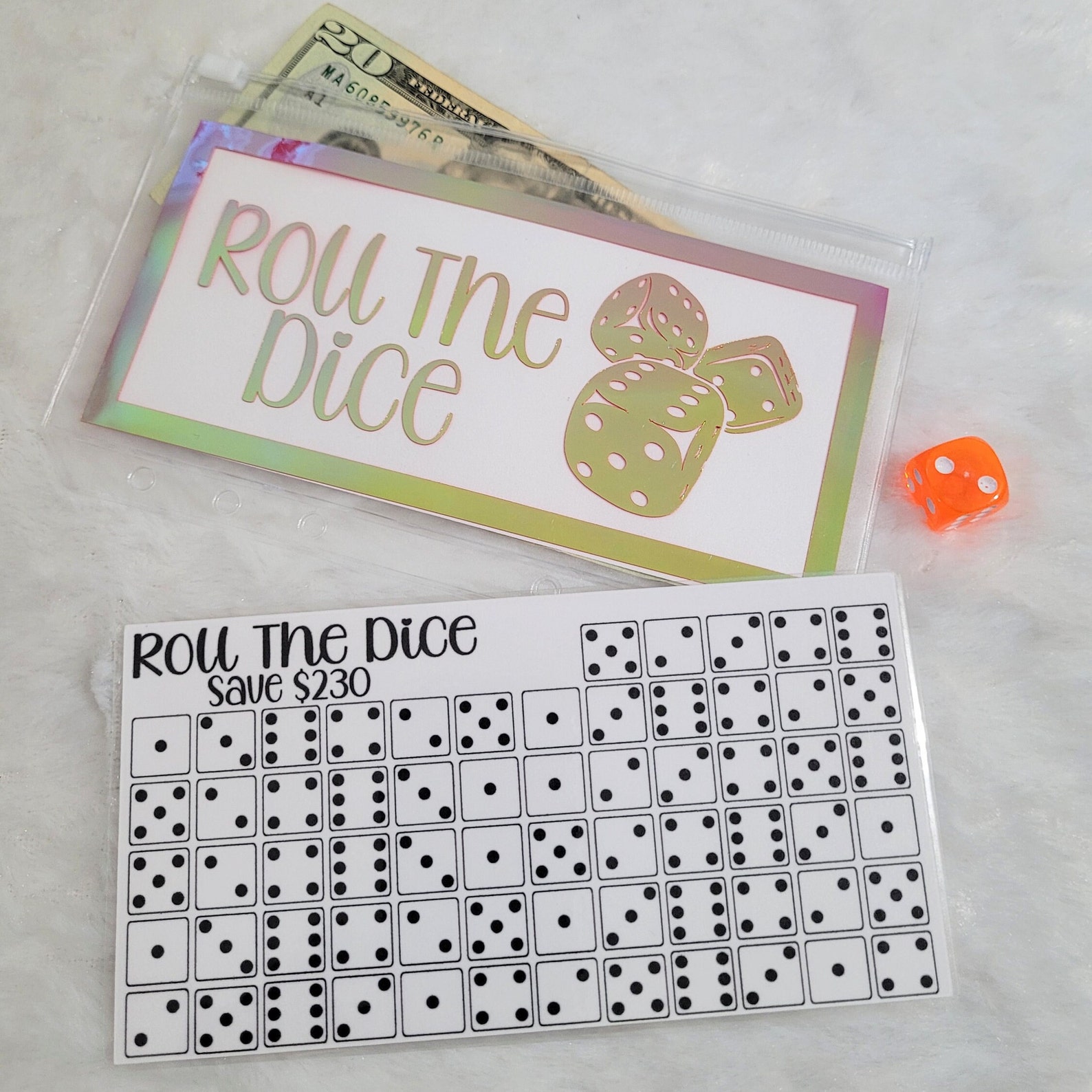 Roll the Dice Saving Challenge Roll the Dice Money Game Etsy