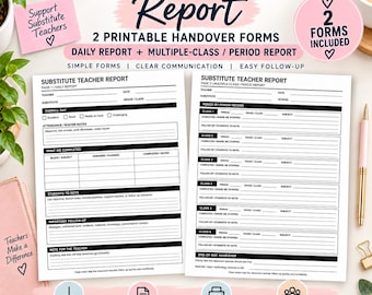 Substitute Teacher Report product preview