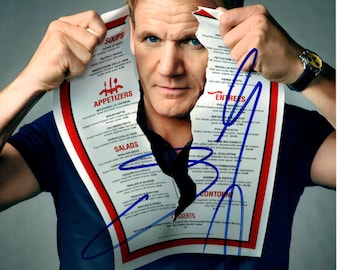 Foto autografiada de 8x10 de Gordon Ramsay en Hell's Kitchen