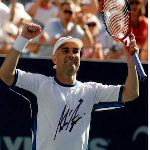 男子テニス　チャンピオン　証明書付き　アンドレ・アガシ 　直筆サイン入りフォト 男子テニスチャンピオン 証明書 アンドレ・アガシ 直筆サイン