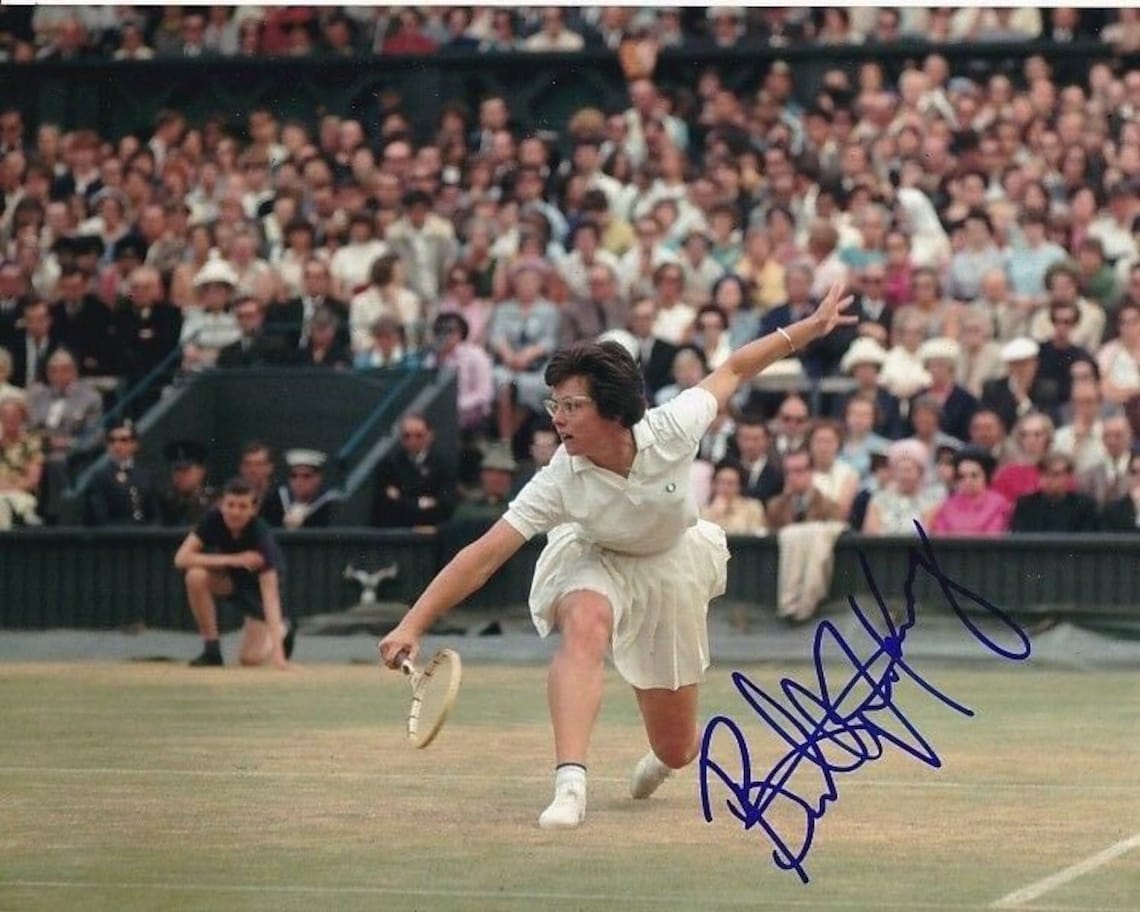 Billie Jean King Signed Autographed 8x10 Tennis Photo - Etsy