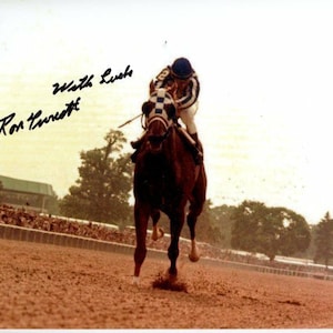 Ron Turcotte signed autographed 8x10 secretariat jockey photo