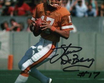 Steve Deberg assinou foto autografada do NFL Tampa Bay Buccaneers