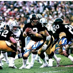 Terry Bradshaw and Rocky Bleier signed autographed 8x10 nfl pittsburgh steelers photo