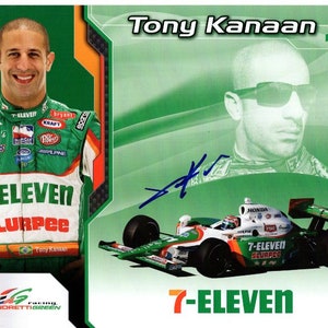 Tony Kanaan signierte handsignierte 8x10 Indy Indycar Racing Rennwagen Held Karte Foto