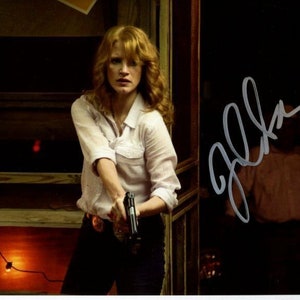 Jessica Chastain firmó una foto de 8x10 de Pam Stall en Texas Killing Fields