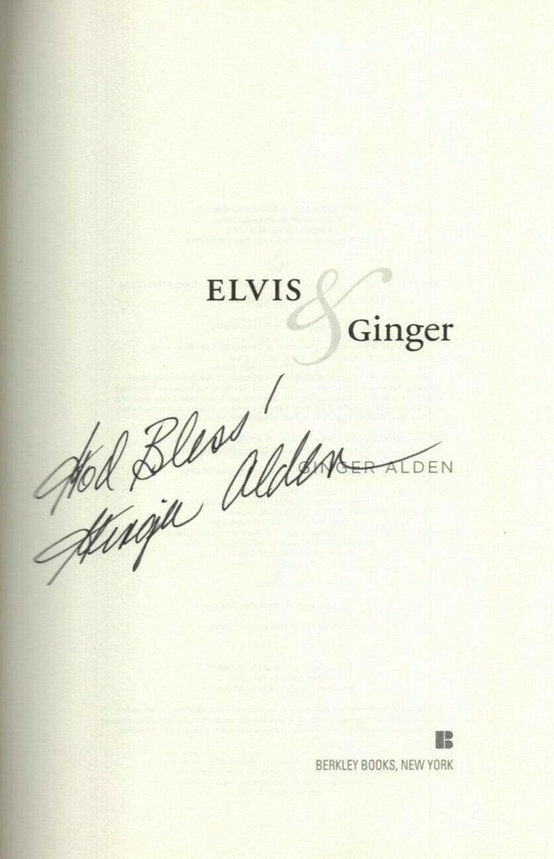 Ginger Alden Signed Autographed Elvis presley & Ginger Hardcover Book