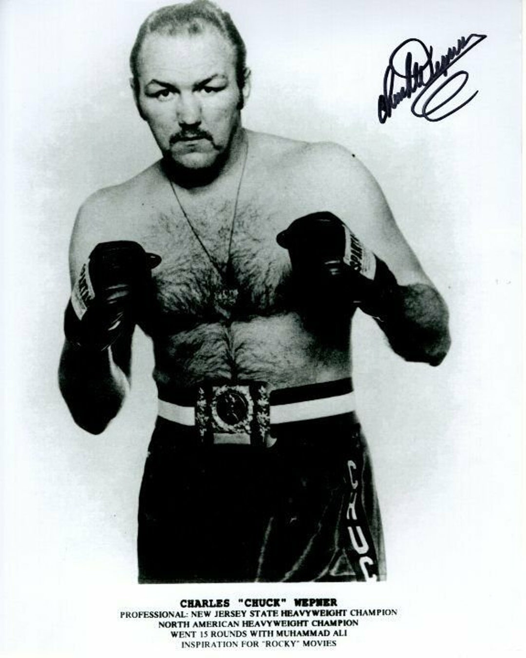 Chuck Wepner Signed Autographed 8x10 Photo Inspiration for Rocky Balboa