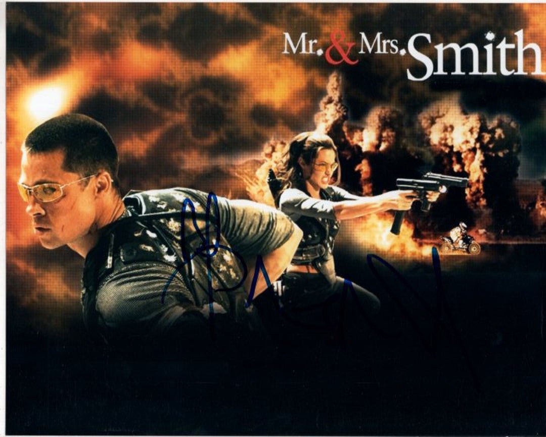 Brad Pitt and Angelina Jolie Signed Autographed 8x10 Mr. & Mrs. Smith ...