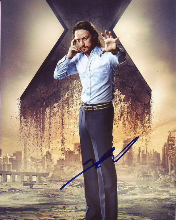 ジェームズ・マカヴォイ直筆サイン入り超大型写真 ジェームズ・マカヴォイのサイン入り8x10 X-MEN チャールズ・ザビエル