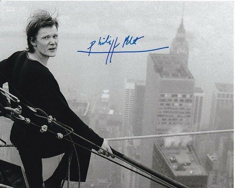 Philippe Petit signed autographed 8x10 nyc tightrope walker photo