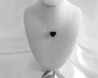 Jet Heart Necklace: 18k Gold Plated Illusion Choker