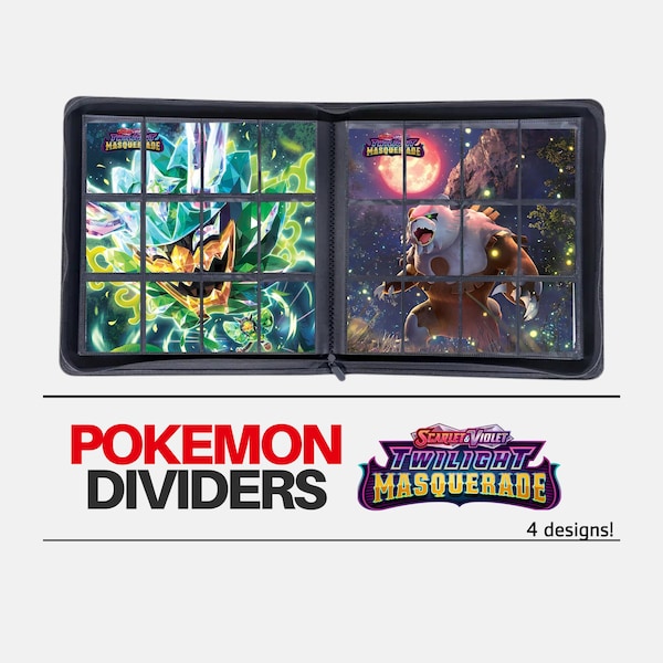 Mascarada Crepuscular de 12 bolsillos | Divisores de Pokémon para carpeta