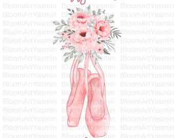 Nutcracker Season Ballerina Clipart Digital PNG SVG, Ballet Christmas Illustration