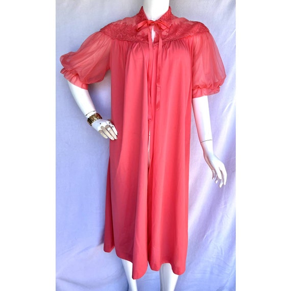 60s Puff Sleeve Salmon Pink Robe