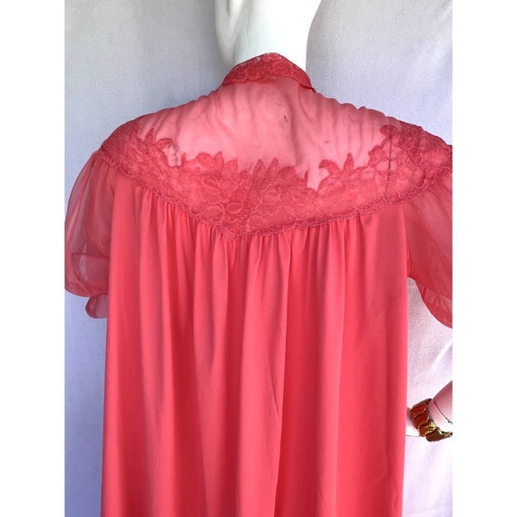 60s Puff Sleeve Salmon Pink Robe - image 4