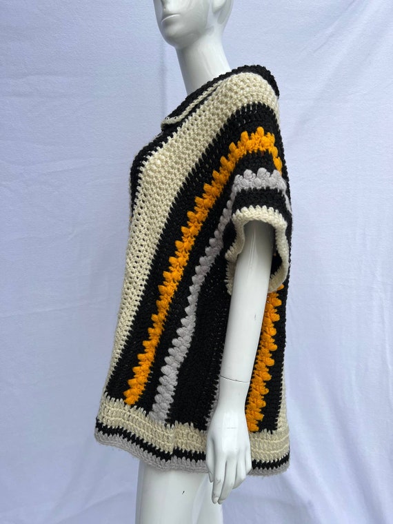 VTG Monochrome and Yellow Knit Sweater Vest - image 5