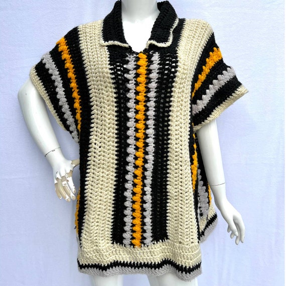 VTG Monochrome and Yellow Knit Sweater Vest - image 1