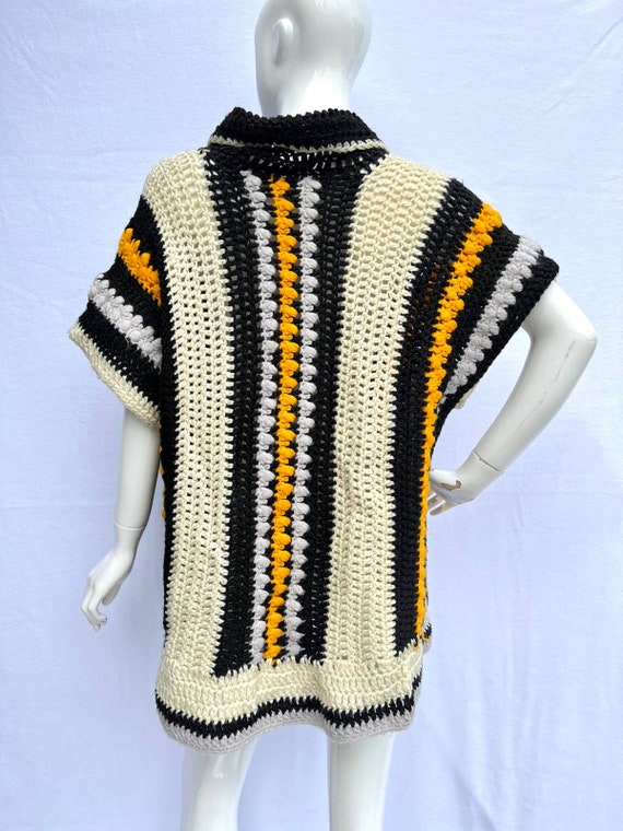 VTG Monochrome and Yellow Knit Sweater Vest - image 2