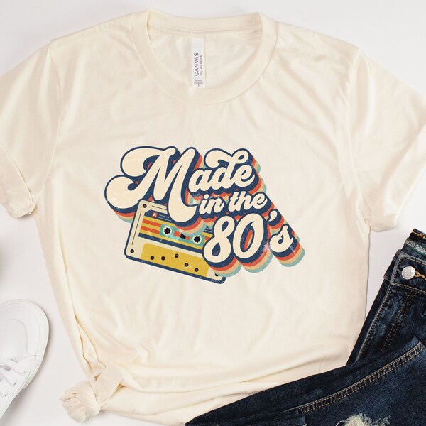 Made in The 80's Retro Tshirt, 80's Cassette Retro T-Shirt, 80's Girl Tee, 80s Boy T-Shirt, Retro Birthday Gift, 80's Birthday SHirt