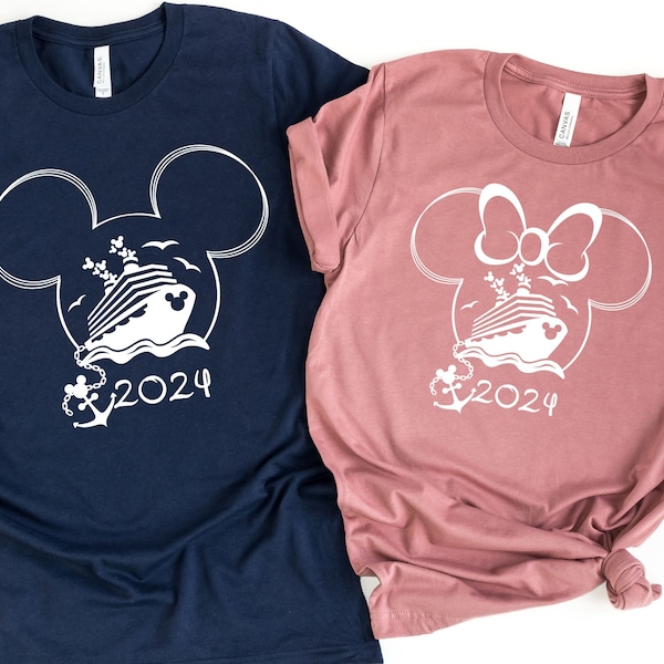 2024 Disney Cruise Shirts, Adults Kids Disney Cruise Tshirts, Minnie & Mickey Matching Family Disney Shirts, Matching Family Disney Cruise