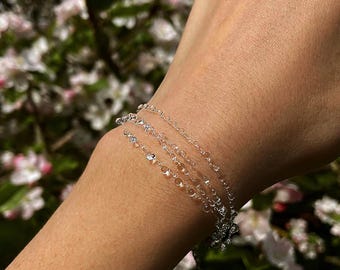 Handmade Ethereal Raindrop Bracelet, Invisible Dewdrop Bracelet, Delicate Everyday Jewellery, Minimalist Dew Bracelet, Nature Inspired