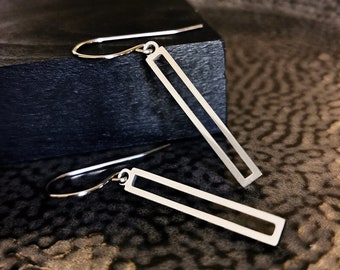 Hypoallergenic rectangle earrings, minimalist jewellery, gift for her