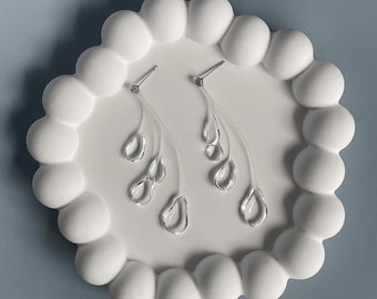 Handmade raindrop earrings, minimalist jewellery, water inspired earrings, grunge jewellery, resin drops
