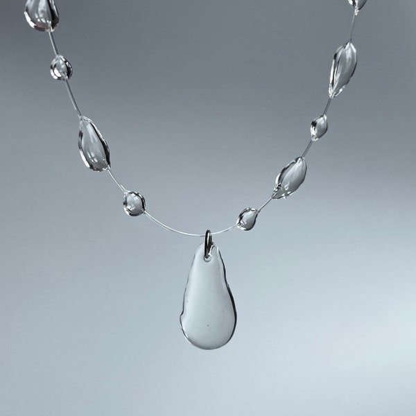 Handmade raindrop necklace, raindrop chocker, grunge jewellery, Victorian style
