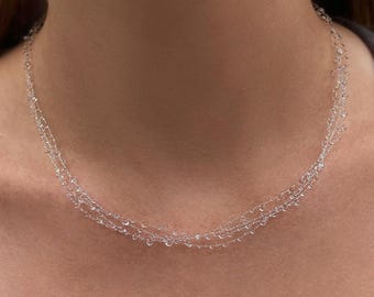 Dainty Dewdrops Choker Necklace, Invisible Raindrop Jewellery, Nature Inspired Necklace, Ethereal Necklace