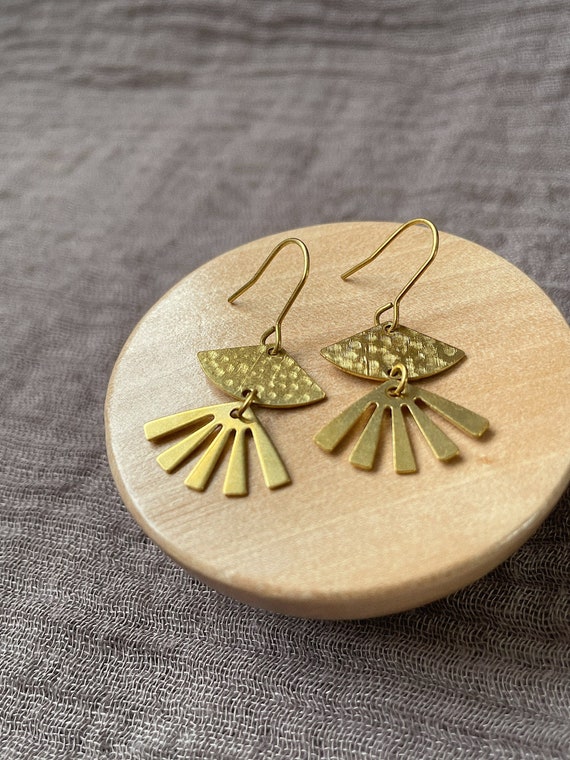 Handmade Brass Earrings Minimalist Jewellery Simple Earrings