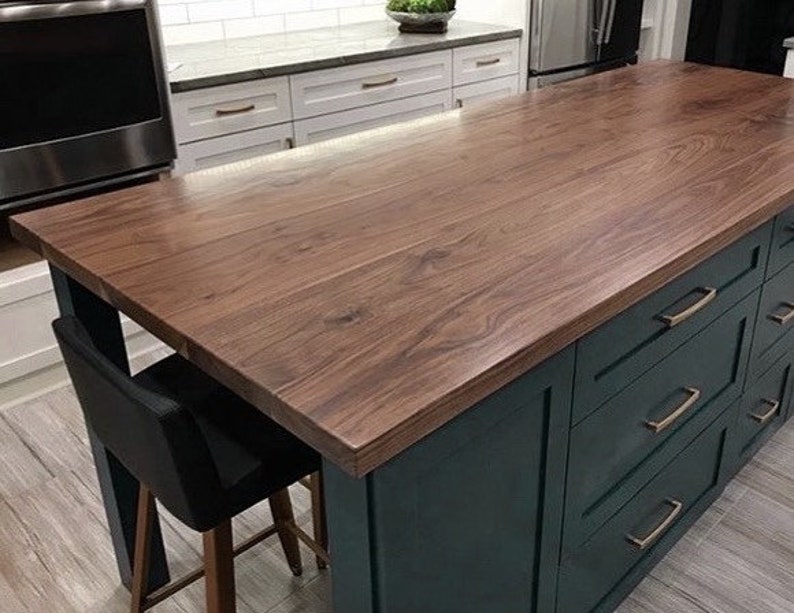 Butcher Block Countertop Wooden Chopping Countertop Hickory Etsy