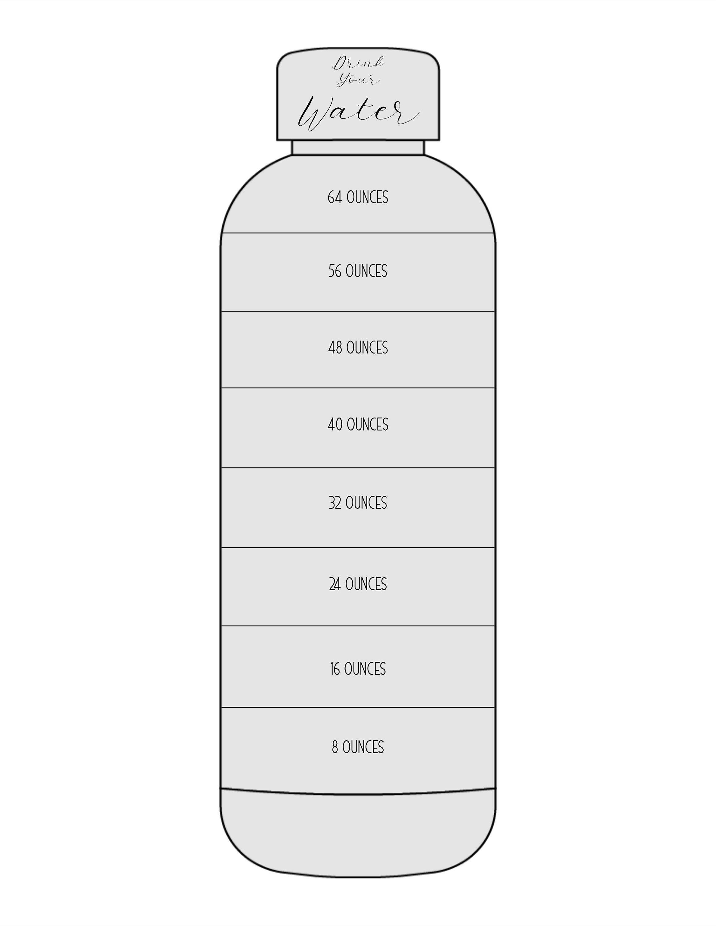 Drink Your Water - Editable Printable Water Tracker 8.5" X 11" - Etsy