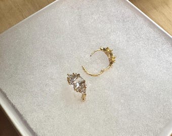 CZ Gold Plated Huggie Earrings: Nickel Free Jewelry | Gold Plated Jewelry | Earrings