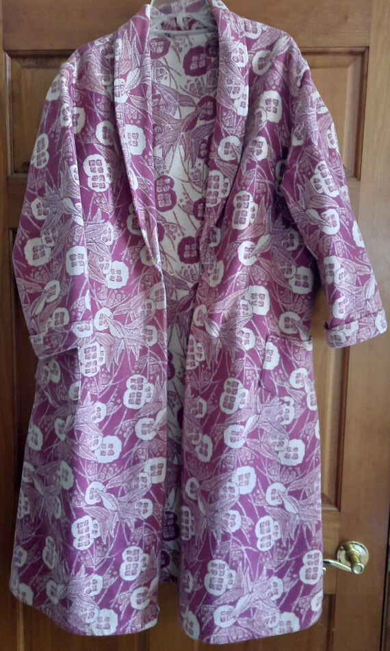 Pink and Cream Asian Inspired Print Felted Cotton 